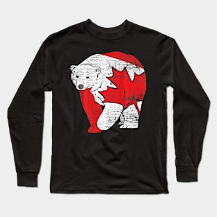 Canadian Bear Maple Leaf Canada Long Sleeve T-Shirt